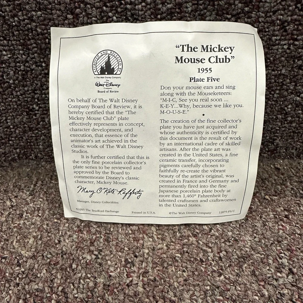 Mickey‎ Minnie Through The Years Plate The Mickey Mouse  Club Bradford Exchange
